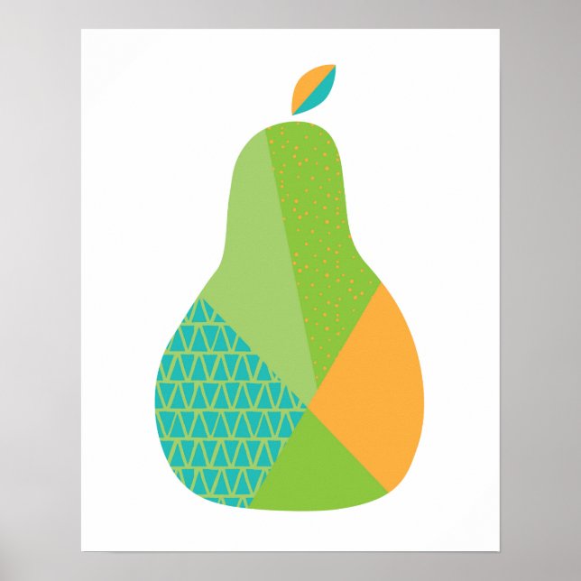 Pear com padrão, estilo escandinavo, impressão pos (Frente)
