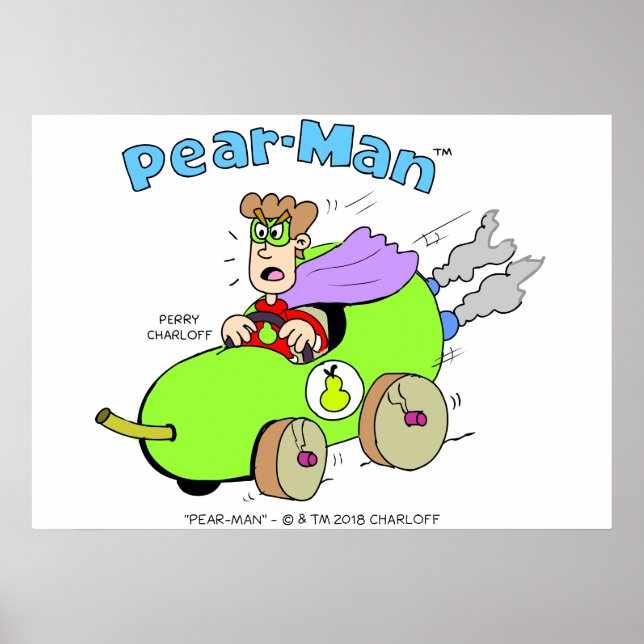 Pear Man Pearman Dirigindo em PearMobile Poster (Frente)