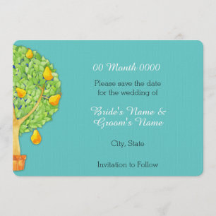 Pear Tree Tree Salve o Cartão de Data