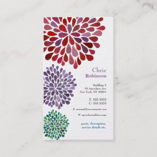 Pearl Dahlia Blossom Burst Floral Cartão de visita