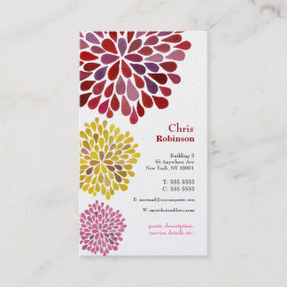 Pearl Dahlia Blossom Burst Floral Cartão de visita
