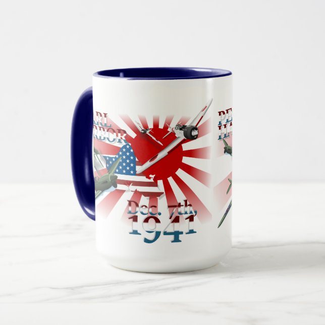 Pearl Harbor 7 de dezembro de 1941 Caneca (Frente Esquerda)