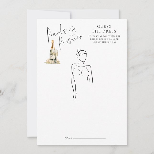 Pearls adivinha o cartão de jogo do Chá de panela  (Frente)