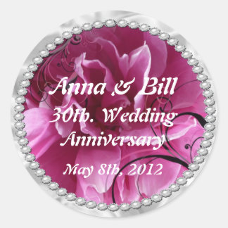 Pearls & Pink Floral Swirls - Guarde o adesivo de