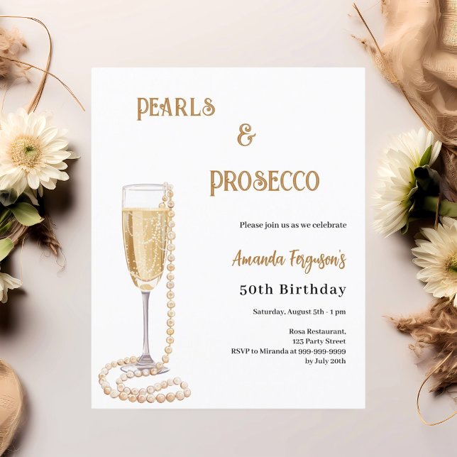 Pearls Prosecco - convite de aniversário (Criador carregado)