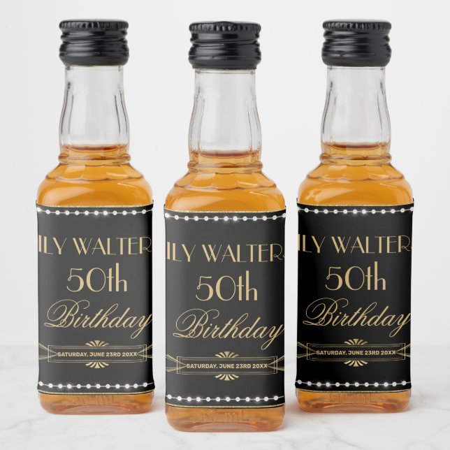 Pearls White Floral Art Deco Gatsby 20s Aniversári (Garrafas)