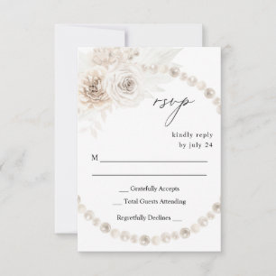 Pearls & White Floral no RSVP de Refeições