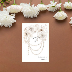 Pearls & White Floral w RSVP de Refeições