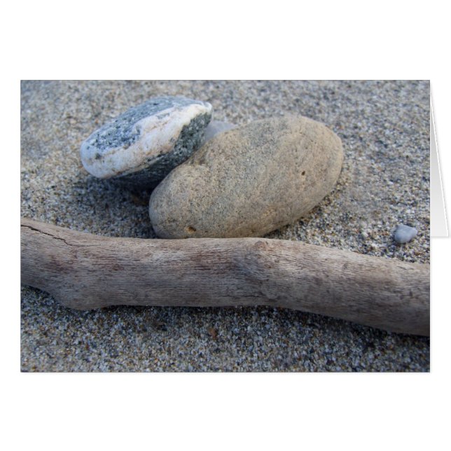 Pebolhas de praia e cartão de madeira (Frente Horizontal)