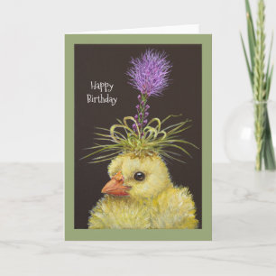 Peça com cartão de aniversário do liatris