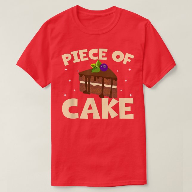 Peça de bolo de Comida do padeiro de Camiseta de b (Frente do Design)