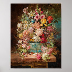 Peça de Flor Grande por Hans Zatzka - poster