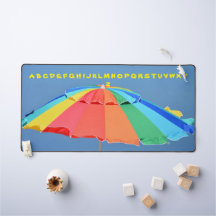 Peça fotográfica colorida de guarda-chuva de praia