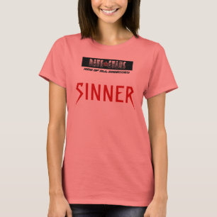 PECADOR DO T-SHIRT DA CAMPAINHA DO WHITE/BLACK DAS