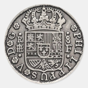 Peças Espanholas de 8 adesivos redondos clássico