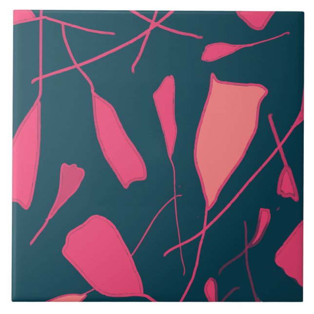 Peças simples de rosa,, azulejo de cerâmica (Frente)