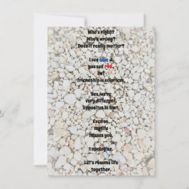 Peço desculpa por receber um cartão de saudação