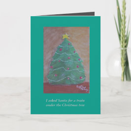 Pedi aos Papais noeis um cartão de Natal de trem