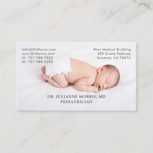 Pediatra Newborn Baby Photo Cartão de visita