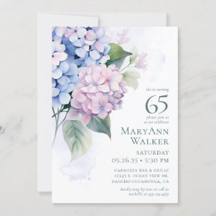 Pedido de Cartão de Aniversário do 65º Hydrangeas 