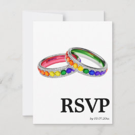 🌈 Pedido de música Cartão de RSVP Arcos Íris LGB