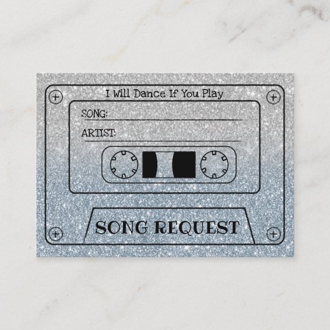 Pedido de Música de Casamento Inserção com Brilho  (Frente)