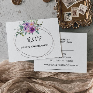 Pedido floral geométrico elegante Rsvp da cançã