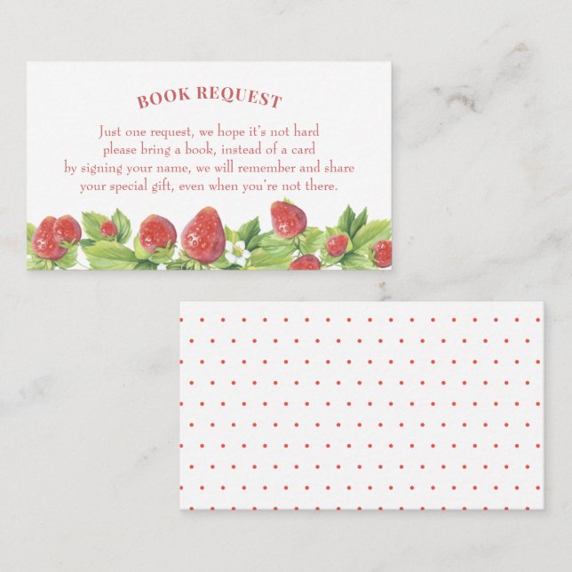 Pedido ou Livro de Livro de Morango para Cartão Be (Frente/Verso)