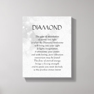 Pedra de nascimento de Diamond - canvas de poesia 