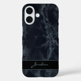 Pedra Marble Polida Azul-Meia-Noite com Nome