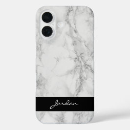Pedra Marble Polida Branca e Cinza com Nome