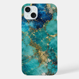 Pedra Turquesa de Luxo com Veias Douradas Elegante
