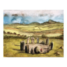 Pedras Antigas, Irlanda, Watercolor, poster