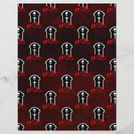 Pedras Tomb e Rosas Papel Scrapbook Halloween