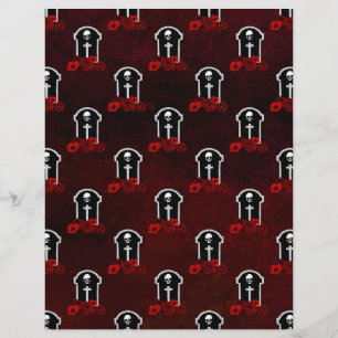 Pedras Tomb e Rosas Papel Scrapbook Halloween