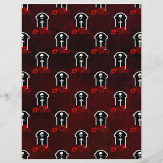 Pedras Tomb e Rosas Papel Scrapbook Halloween
