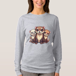 Peek-a-Boo Ferret Sob Camisa De T Em Aberto