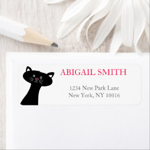 Peekaboo! Gato preto bonito - etiquetas de