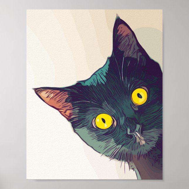 Peeking Cat Poster (Frente)