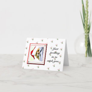 Peeking No Cartão De Férias De Natal