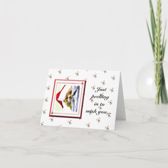 Peeking No Cartão De Férias De Natal (Frente)