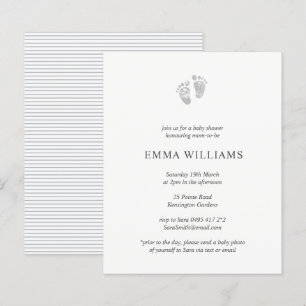 Pegada de Cinza de Convite de Chá de fraldas de O