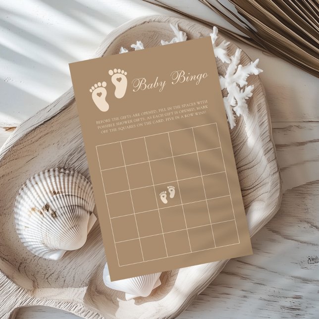 Pegadas castanhas Sexo Revele Jogo do Bebê Bingo (Criador carregado)