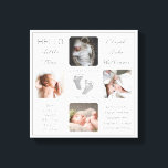 Pegadas Fotográficas Múltiplas Canvas De Guarda-Fí<br><div class="desc">Crie uma gravidez que seja tão única quanto seu filho precioso com este design de 4 fotos "Olá, Pequeno Um" com o nome do seu bebê, estatísticas de natalidade, nomes de pais e irmãos. No centro estão duas linhas de modelo para sua mensagem pessoal ou você pode usar a nossa....</div>