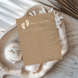 Pegadas Marrons Gênero Revelar Jogo do Nome do Beb