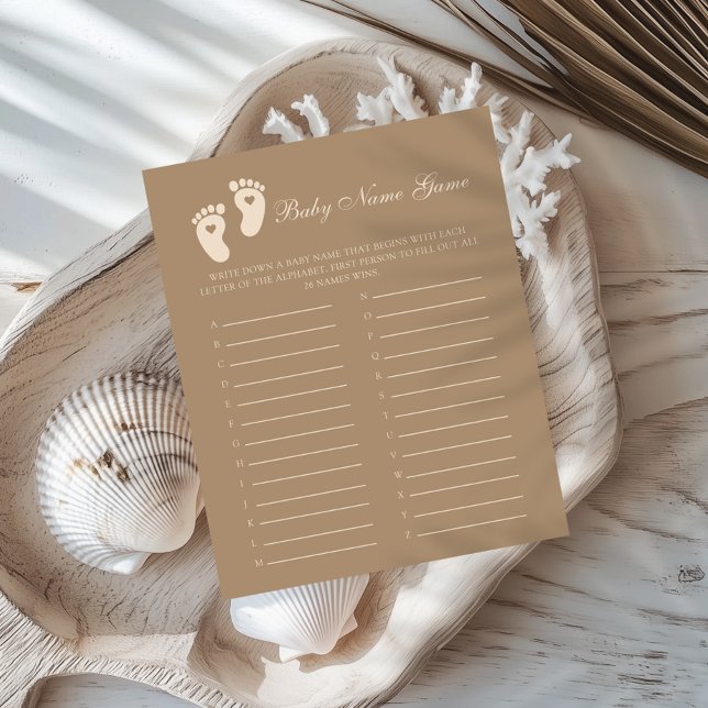 Pegadas Marrons Gênero Revelar Jogo do Nome do Beb (Criador carregado)