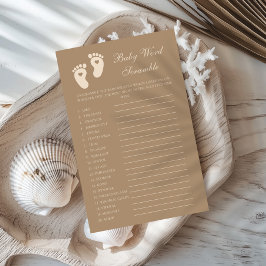 Pegadas Marrons Gênero Revelem Palavras Bebê