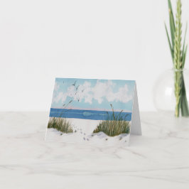 Pegadas no Cartão de condolências de areia