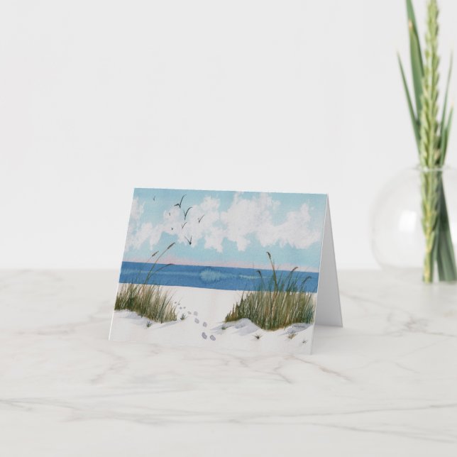 Pegadas no Cartão de condolências de areia (Frente)