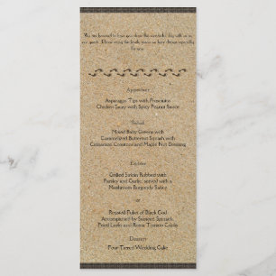 Pegadas no menu Sand Wedding